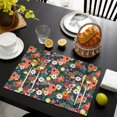 thumbnail image 4 of Pioneer Flower Floral Print Pattern Summer Placemats Table Placemats Set Of 4-Linen Kitchen Washable Placemats Table Mats 12x18 Inch Non-Slip Heat Resistant, 4 of 5