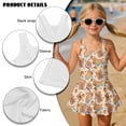 thumbnail image 4 of DISNIMO Little Girls One Piece Swimsuits Capybara Orange Printed Soft U Neck Swim Dress Sleeveless Bathing Suit with Skirt Soft Breathable Swimwear for Summer Beach Vacation, 4 of 8