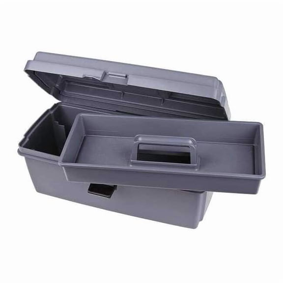 Flambeau Tool Box, Plastic, Gray, 16 in W x 9 in D x 7 in H 17800-2