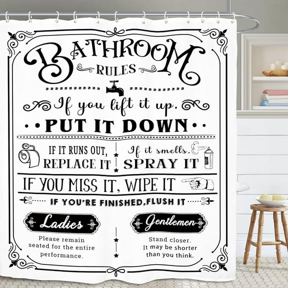 Abstract Women Face Bathroom Shower Curtain 72W by 84H Inch Minimalist Modern Line Art Black White Rose Contemporary Polyester Fabric 12 Plastic Hooks Waterproof Decor