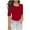 Red, variant on hotojiny Spring Tops for Women Soft Stretchy Half Sleeve Crew Neck T Shirts Solid Slim Fit Casual Summer Basic Tees Going out Clothes