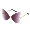 thumbnail image 1 of Butterfly Rimless Sunglasses, Women Luxury Designer Oversized Sunglasses, 400 Gradient Gray, 1 of 8