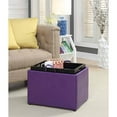 thumbnail image 3 of Designs4Comfort Accent Storage Ottoman in Purple Faux Leather Fabric, 3 of 8