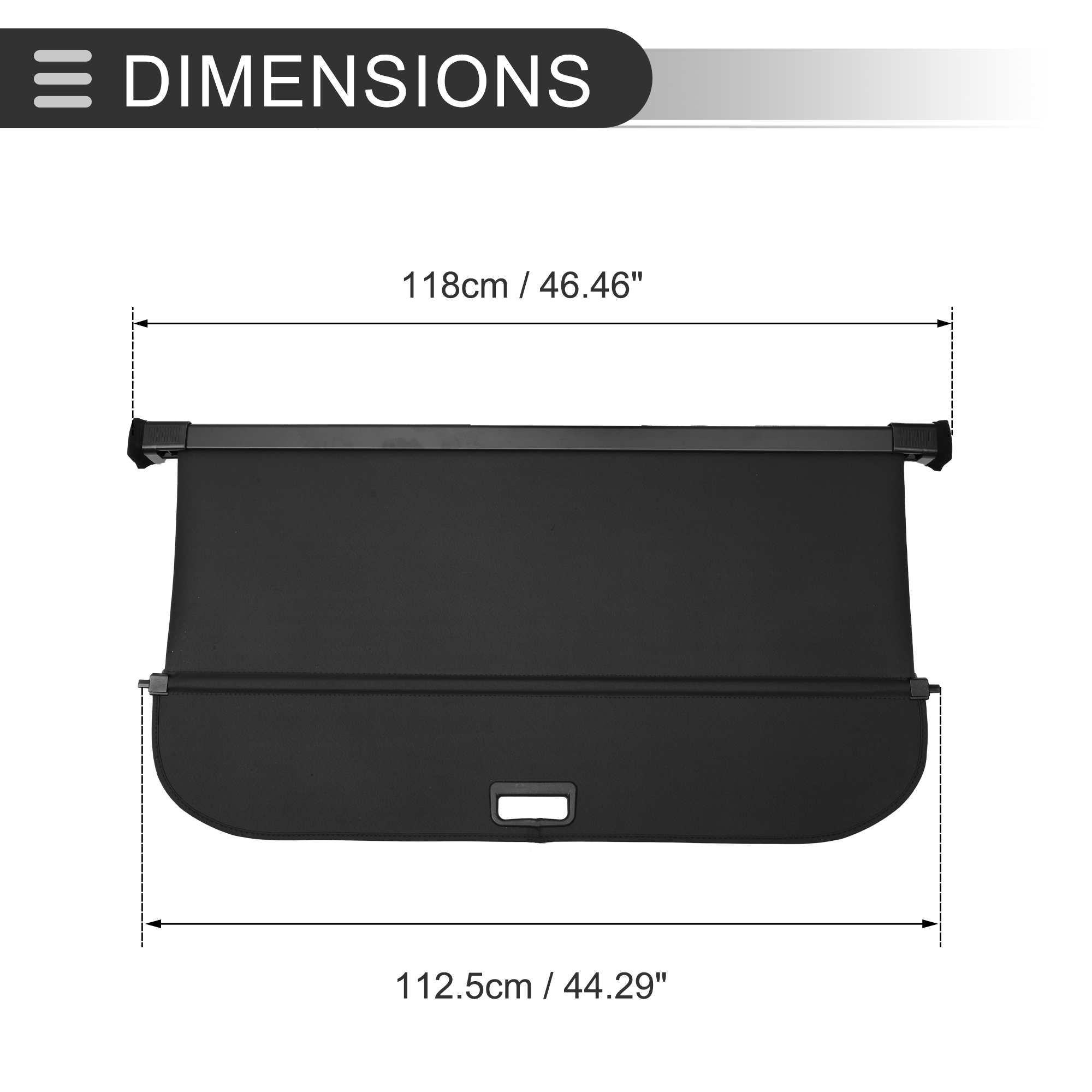 Unique Bargains Retractable Cargo Cover for Audi Trunk Parcel Shelf Shield Shade Black