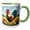 Green/White, variant on 3drose, Colorful Rooster in the Field on a Sunny Summer Day. Artsy Gift, 11oz Two-tone Black Mug