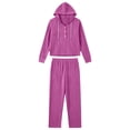 thumbnail image 5 of Cekizud Lounge Sets for Women Ribbed Knit Drawstring Hoodie Wide Leg Pants Casual Women 2 Piece Outfit, S-3XL, 5 of 5