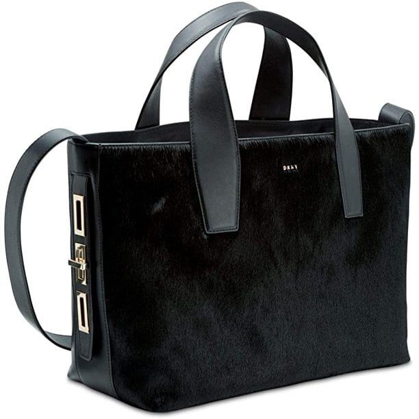 DKNY Black Gold Medium Calf Leather Tote Bag - Walmart.com