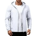 thumbnail image 2 of Dwelliawo Mens Waterproof Rain Jackets Windbreaker Outdoor Waterproof Softshell Jackets Hooded Cycling Hiking Jacket Casual Rain Full Zip Coats with Pocket Clearance White S, 2 of 6