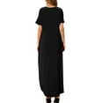 thumbnail image 2 of Women's Summer Maxi Dress Casual Loose Pockets Long Dress Short Sleeve Split Maxi Dresses, 2 of 6