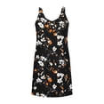 thumbnail image 5 of ClodeEU Women's Summer Stretch V Neck Spaghetti Strap Dress with Print ,Casual Solid Color Midi Dress Black,Womens Plus M, 5 of 6