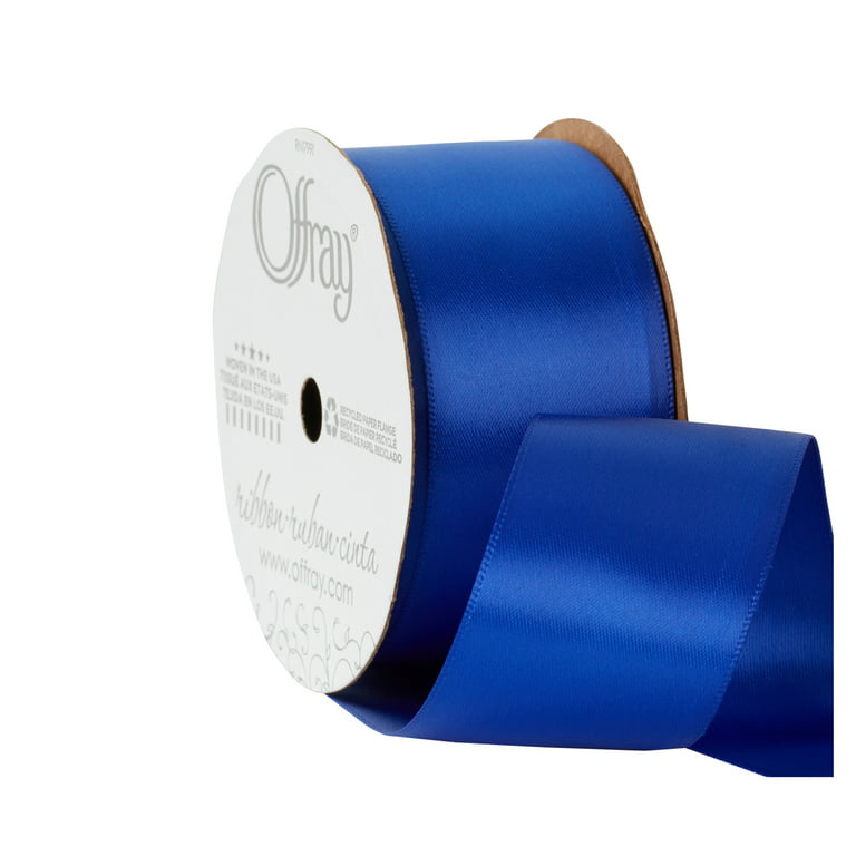 Electric Blue 2 1/2 Inch x 50 Yards Satin Double Face Ribbon - JAM Paper