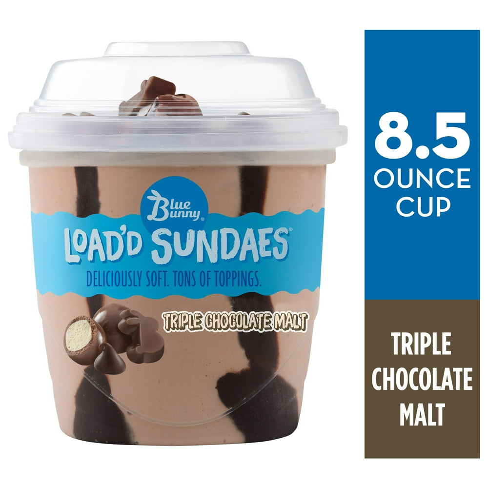 Blue Bunny Load'd Sundaes Triple Chocolate Malt Cup
