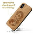 thumbnail image 3 of Case Yard Wooden Case Outside Soft TPU Silicone Slim Fit Shockproof Wood Protective Phone Cover for Girls Boys Men and Women Supports Wireless Charging Sucra Donna Day of Dead Design case for iPhone-X, 3 of 7