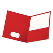 Universal Two-Pocket Portfolio, Embossed Leather Grain Paper, Red, 25/Box -UNV56611