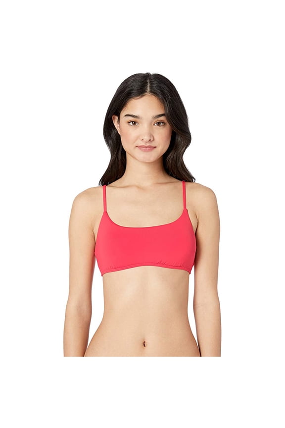 Women's Crop Bikini Top, Sunset Red, Large