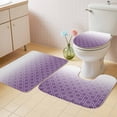 thumbnail image 3 of Abstract Texture Bathroom Rugs Set Classic Purple Gradient Line Non Slip Absorbent Soft Bath Mats 3 Piece Set with Bathroom Rug, U-Shaped Floor Mat, Toilet Seat Cover Large Size, 3 of 9