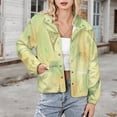 thumbnail image 3 of Jackets for Women Winter Coat Jackets Flannel Stand Collar Jacket(Abstract Green Swirls Pattern,Size:S-4XL), 3 of 7