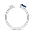 thumbnail image 2 of ANGARA Natural Two-Stone Blue Sapphire & Diamond Open Ring in 925 Sterling Silver for Women (Size-5mm) | September Birthstone, Anniversary, Jewelry Gift for Women | Natural Blue Sapphire Ring, 2 of 9