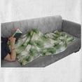 thumbnail image 6 of Leaf Soft Flannel Fleece Throw Blanket, Tropical Leaf of Palm Tree Livistona Rotundifolia Island Jungle Foliage, Cozy Plush for Indoor and Outdoor Use, 70" x 90", Green Pale Green White, by Ambesonne, 6 of 6