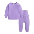 thumbnail image 5 of WIBACKER 3M-8Y Thermal Underwear Set for Toddler Girls Boys Long Johns Kids Warm Cotton Pajamas Hight Waist Pjs, 5 of 8