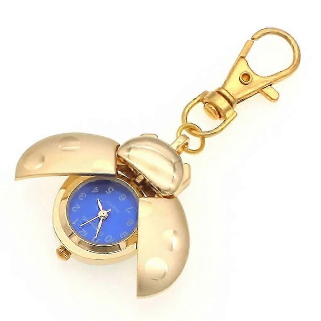New Ladybug Watches Beetle Watch women men kids pocket watch students quartz clock key chains pocket watch necklace watches gold-Good