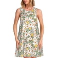 thumbnail image 1 of Vsdgher Robe d'Été Imprimé Marguerite pour Femmes Décontractée Col en U Robe de Plage Sans Manches Robe Débardeur Ample avec Poche, 1 of 7