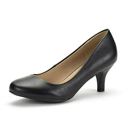 

DREAM PAIRS Women s Bridal Wedding Party Low Heel Pump Shoes LUVLY BLACK/PU Size 8