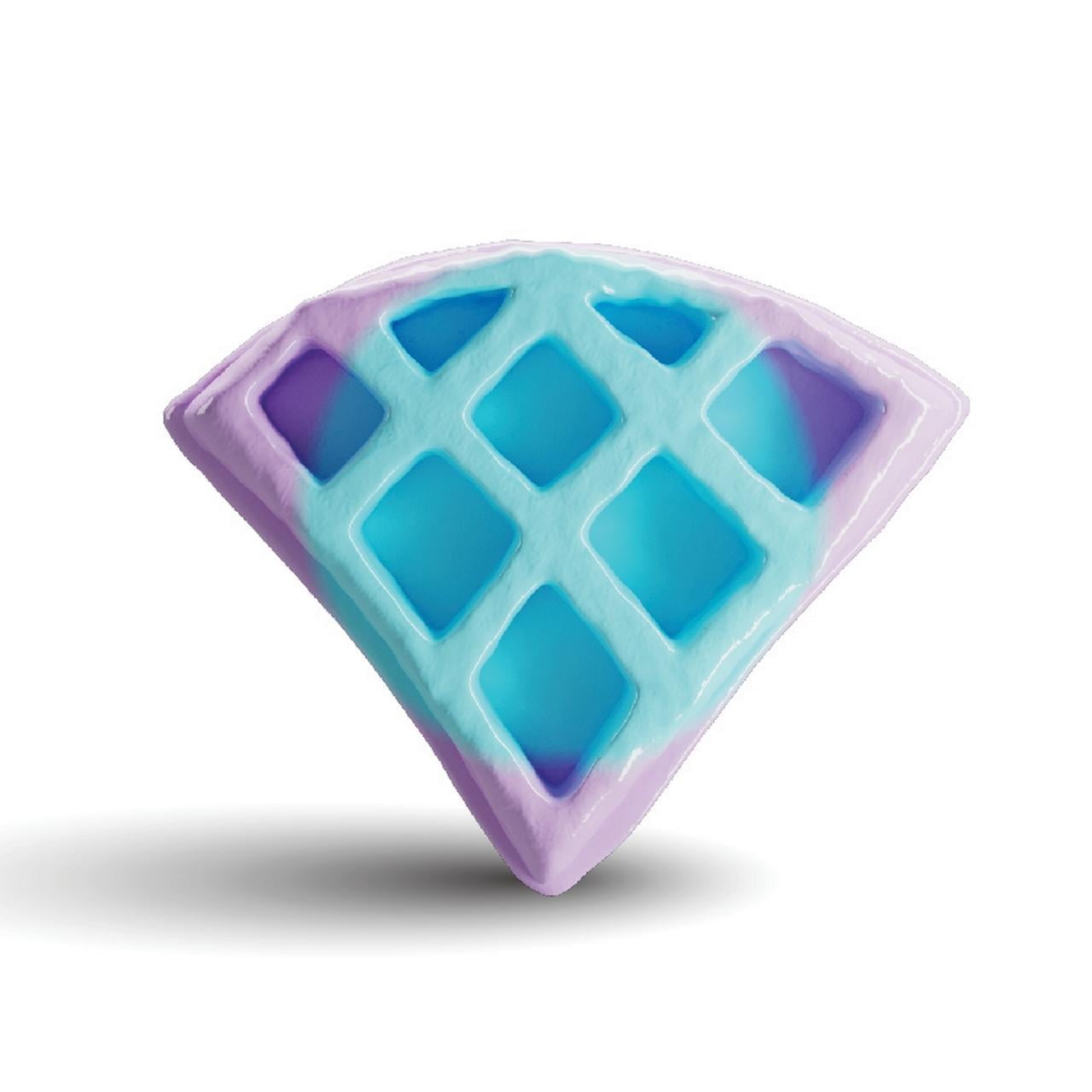 Taba Jelly Squishies Sparkle Waffle - FuFu Squeeze Stress Relief Toy for Kids & Adults - Stretchy & Sticky Fun Sensory Play with Decoration - Relaxing Fidget Toy for Anxiety Relief & Calming Exercise