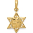 thumbnail image 1 of 14K Yellow Gold Star Of David With Tablets In Center Pendant (23 X 15) Made Peru c4461, 1 of 6