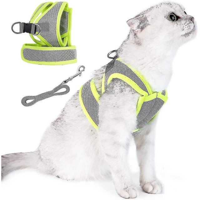 Neck Free Cat Harness And Leash, Escape Proof Adjustable Vest For Cats Cat Walking Jacket With Air Mesh Harness