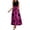 Hot Pink, variant on Women's Summer Crew Neck Sleeveless Maxi Dress Circle Leaf Print High Waist Drawstring Tier Ruffle Loose Long Casual Skirt with Side Pockets