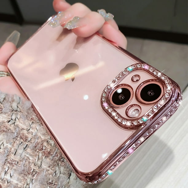 Funda transparente de lujo con purpurina y diamantes para iPhone 13 11 12 14 Pro Max Plus, funda de silicona suave para mujer a prueba de golpes Tan Jianjun unisex