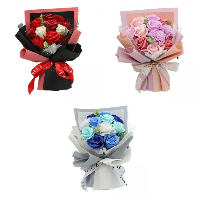 3 Ramo De Jabón De Clavel, Decoración De Flores, Regalo Para El Hogar Del Día De San Valentín De La Madre