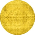 thumbnail image 1 of Ahgly Company Machine Washable Indoor Round Persian Yellow Traditional Area Rugs, 7' Round, 1 of 4