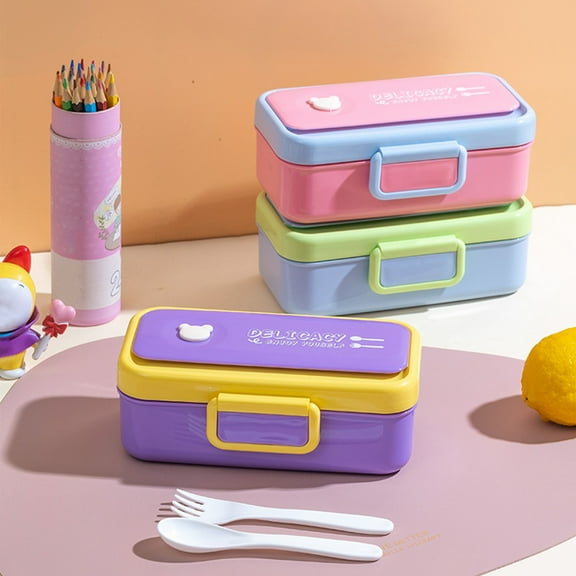 sunsanly 700ML Bento Lunch Box Meal Prep Food Storage Containers Freshness Preservation Lunchbox for Home Kitchen School Outdoor