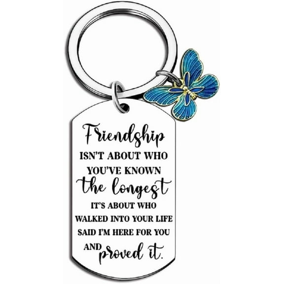 BFF Funny Keychain Butterfly Pendant Gifts For True Unique Friend Gifts Friendship Gifts For Women Friends Best Friend For Sister Bestie Female Birthday Christmas Gifts (Keychain A)