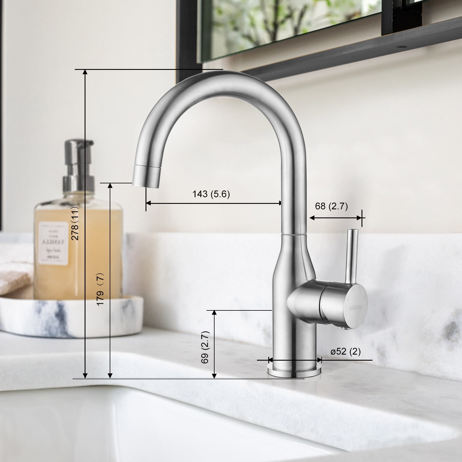 Buy Bathroom Faucet Stainless Steel Brushed Nickel Bar Faucet Single