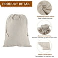 thumbnail image 4 of Uxcell 6pcs Bolsas de Almacenamiento de Algodón 11.8" x 15.8" Bolsa de Cuerda de Lona, Beige, 4 of 7