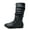 BLACK/PU, variant on BURUDANI Girl's Kid's Cute Zipper Flat Heel Mid Calf Boot Shoes BLVD-K BLACK Size 13