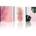 thumbnail image 2 of Plant Wall Art with Pink Pineapple at Pink Background Tropical Wall Decor Green Plant Art 12" x 16" x 3 Pieces Canvas Pictures Prints Artwork Ready to Hang for Home Decoration Wall Decor, 2 of 6