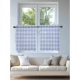 thumbnail image 4 of Blue Gingham Tier Curtains 36 Inch Length,Sheer Curtains for Bedroom Living Room Window Farmhouse Buffalo Plaid Checkeredv Rod Pocket Drapes Kitchen Curtains Small Half Window 27.5"x36" 2 Panels, 4 of 7