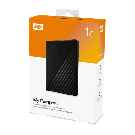 WD - My Passport 1TB External USB 3.0 Portable Hard Drive - Black
