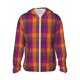 thumbnail image 1 of Balery Orange and Purple Plaid Sudadera ligera de manga larga con capucha y protección solar UPF 50+ para hombre y mujer, ideal para pesca y running-Medium, 1 of 7