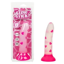California Exotics Glow Stick Heart 6" Silicone Dildo with Suction Cup, Pink