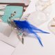 thumbnail image 4 of Llavero de Aleación con Plumas Bohemias, Llavero con Hebilla, Borlas, de de Turquesas Falsas, 4 of 8