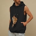 thumbnail image 2 of Men's Sleeveless Hoodie with Pet Pouch Pocket, Kangaroo Carrier, Drawstring Hood, Casual Pullover Sweatshirt Vest for Small Dog/Cat Outdoors, 2 of 5