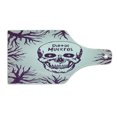 thumbnail image 2 of Mexican Cutting Board, Words with Spooky Skull Head Among Tree Branches Calaveral Carnival Holiday Graphic, Tempered Glass Cutting and Serving Board, Wine Bottle Shape, Purple, by Ambesonne, 2 of 5