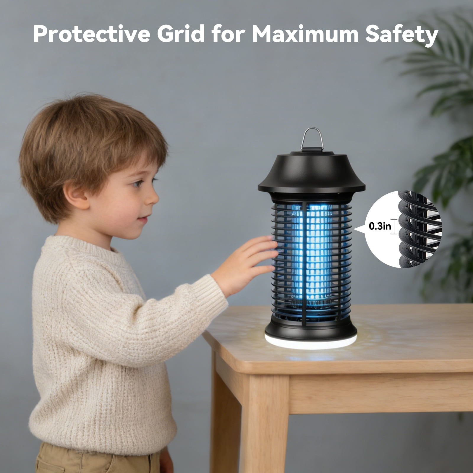 AzulHome 20W Bug Zapper Outdoor with LED Light, 1500V High-Voltage UVA Mosquito Killer Lantern, 860 Sq.Ft Coverage for Patio, Yard, and Garden
