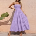 thumbnail image 2 of CIENVNSTG Women's Spaghetti Strap Maxi Dress Summer Sleeveless Dress Casual Boho Tube Top Backless Flowy Long Dresses Purple XL, 2 of 6