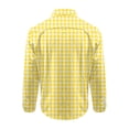 thumbnail image 4 of Gamivast Men's Gingham Shirt Button Down Long Sleeve Collared Regular Fit Checkered Casual Shirt for Office Work Travel Weekend and Everyday Wear Yellow L, 4 of 5